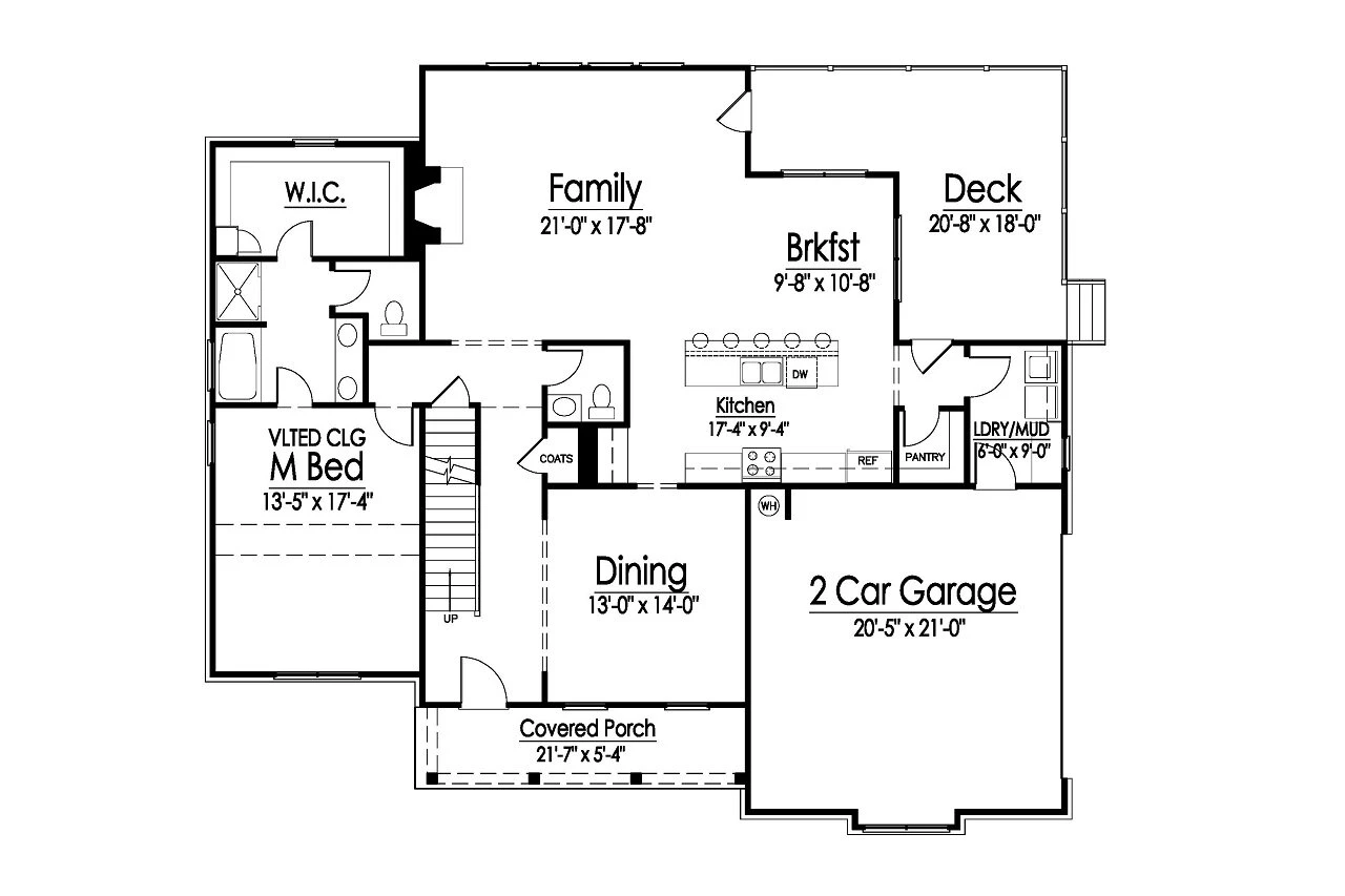 Farmhouse House Plan - 64229 - 1st Floor Plan
