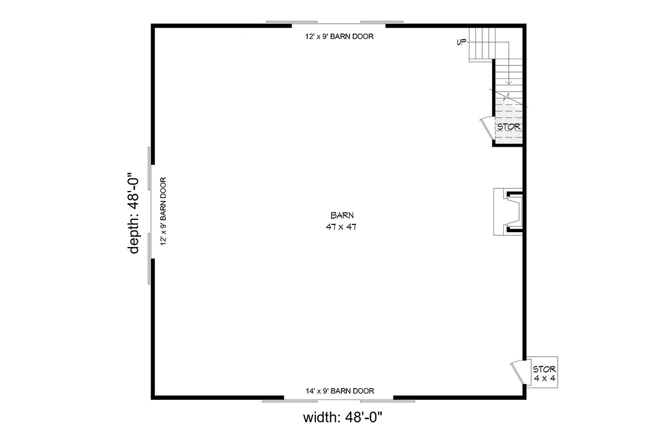 Country House Plan - Dutch Ridge Barn 48722 - 1st Floor Plan
