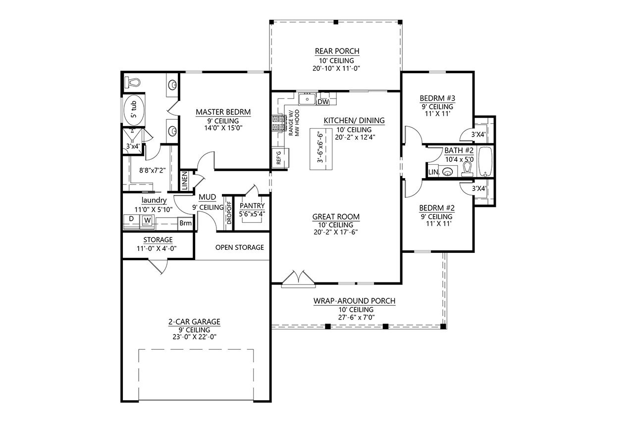 Farmhouse House Plan - Shadowcrest 22288 - 1st Floor Plan