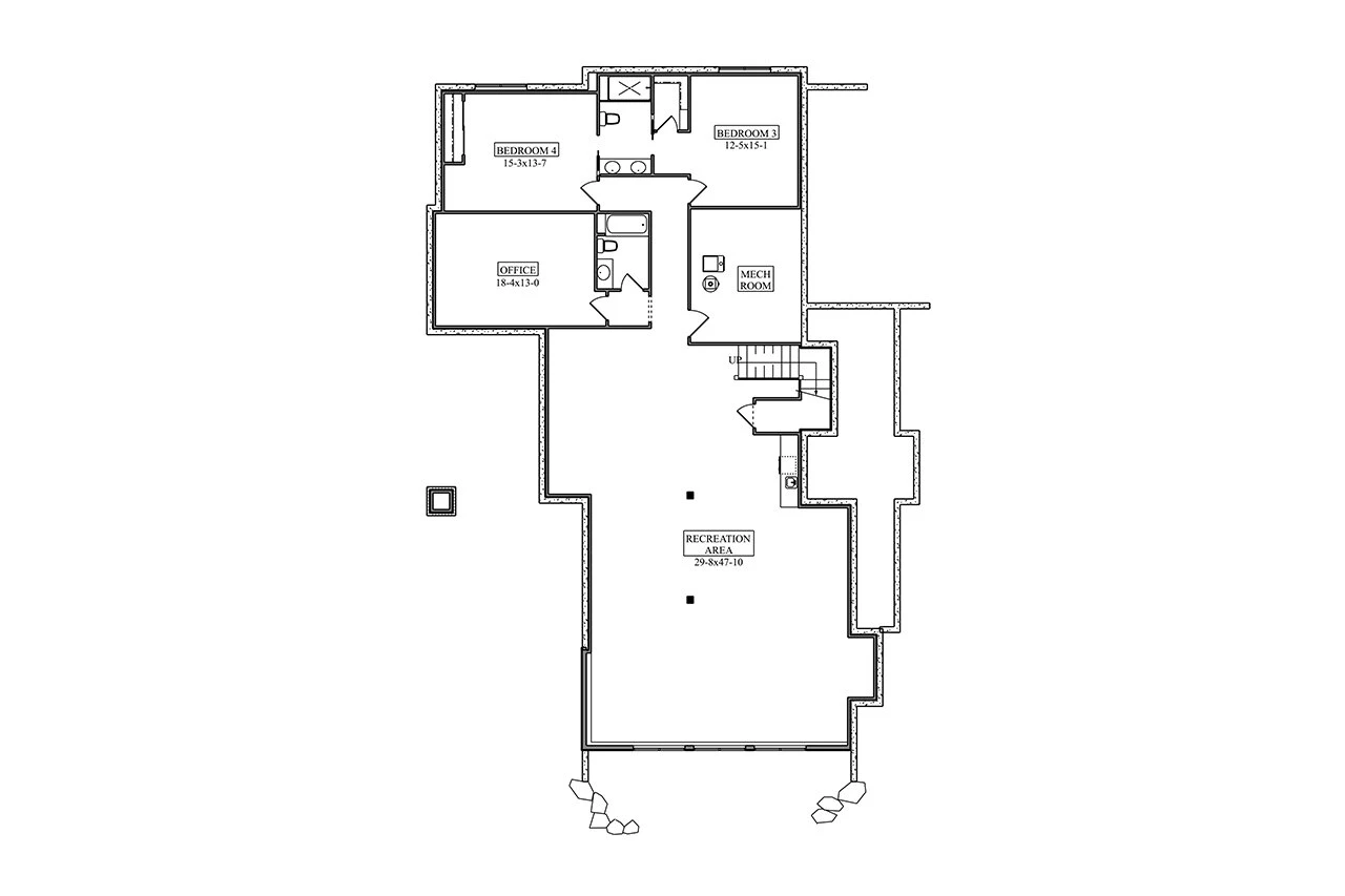 Craftsman House Plan - Noble Pine 76834 - Basement Floor Plan
