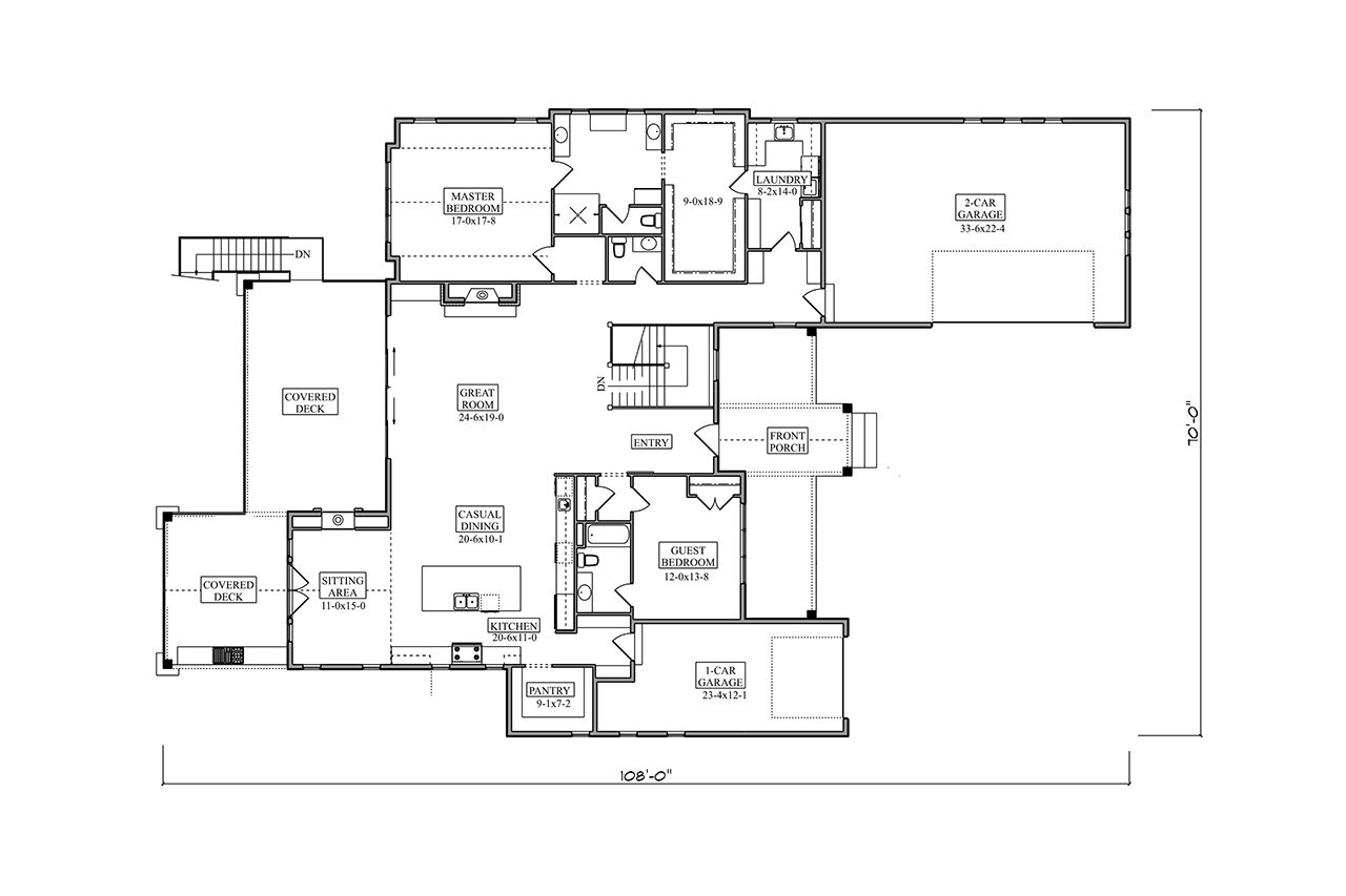 Craftsman House Plan - Woody Creek 21987 - 1st Floor Plan