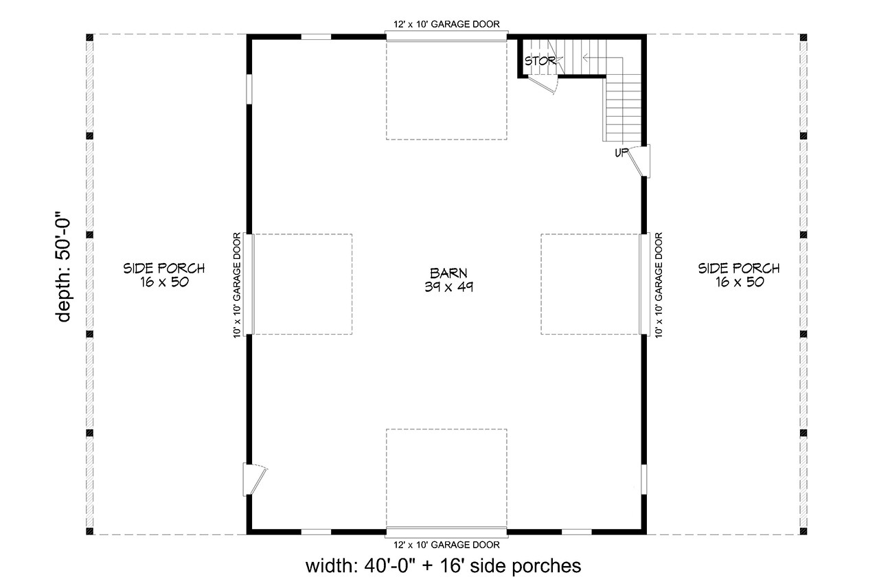 Country House Plan - Albermarle Barn 15278 - 1st Floor Plan