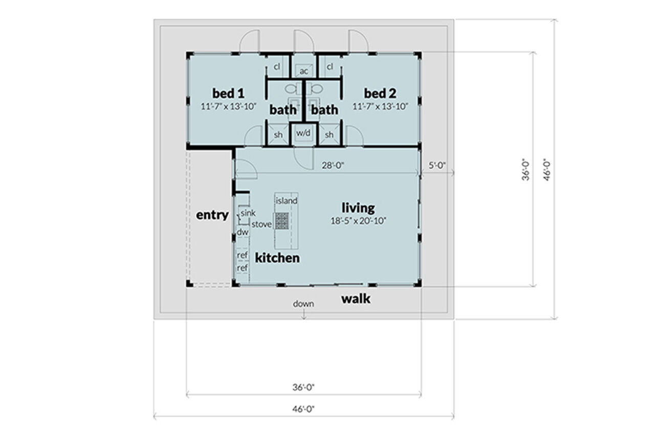 Modern House Plan - Daffodil 83094 - 1st Floor Plan