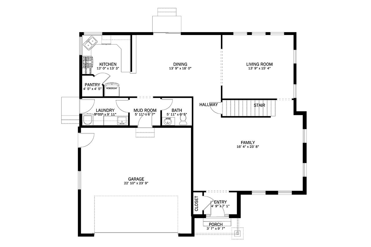 Traditional House Plan - Harrison  48808 - 1st Floor Plan