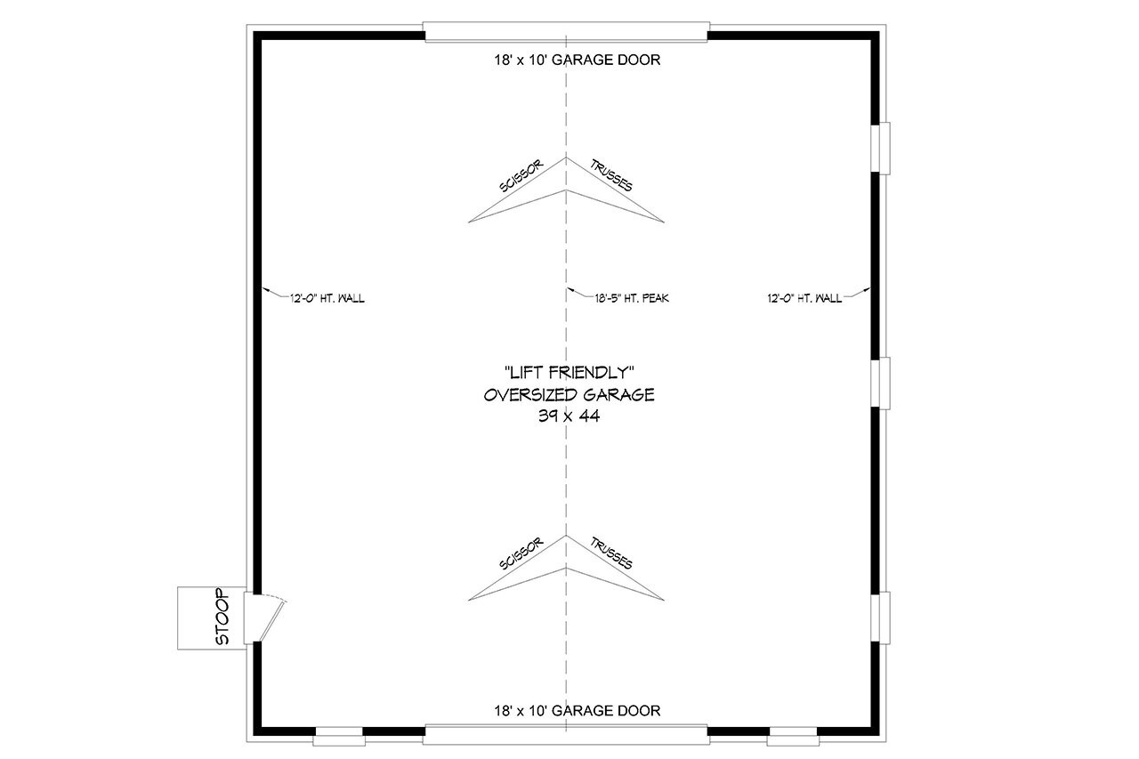 Traditional House Plan - Brickfield Garage 91128 - 1st Floor Plan