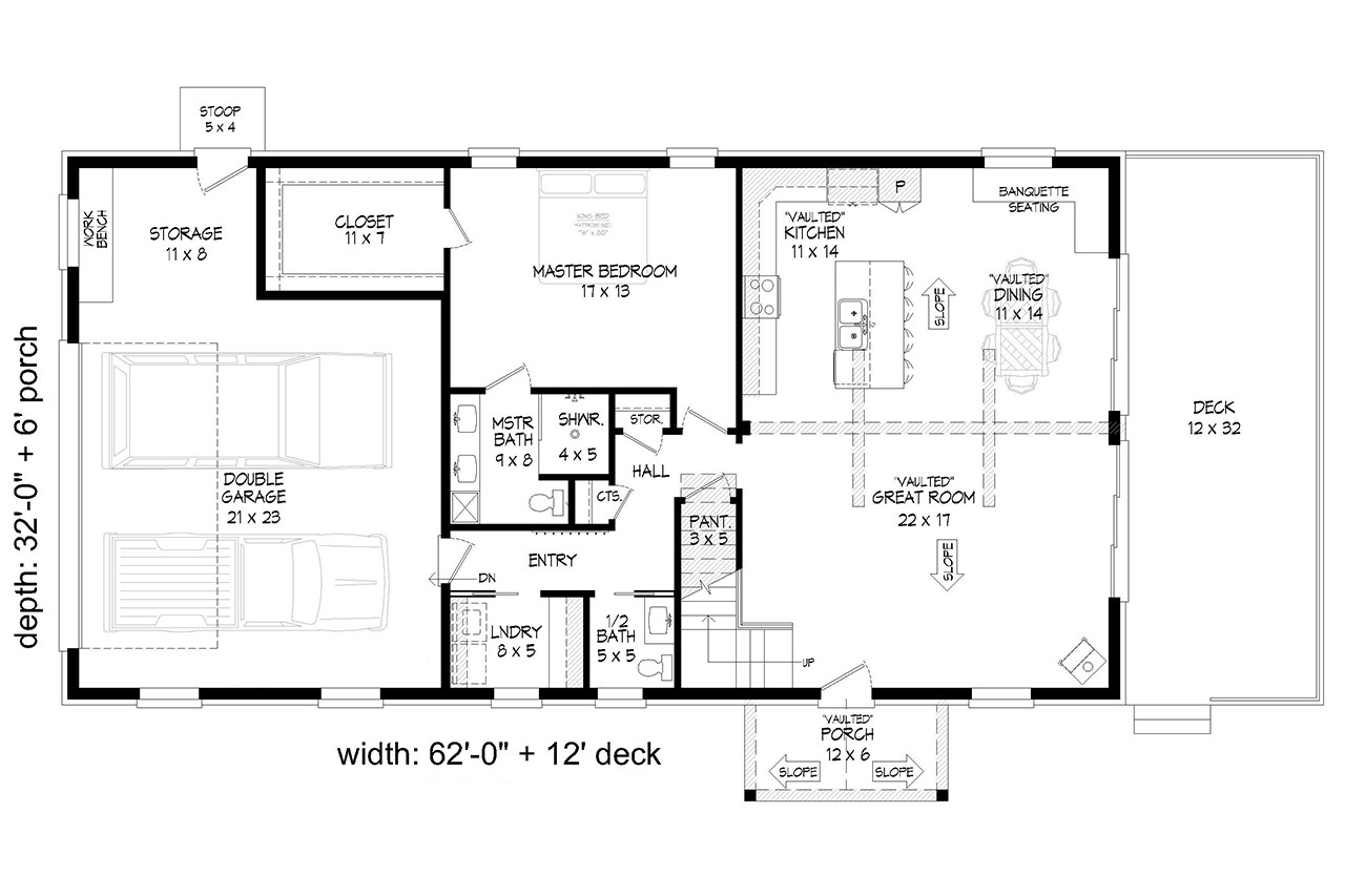 Craftsman House Plan - Navajo Peak 2 19040 - 1st Floor Plan