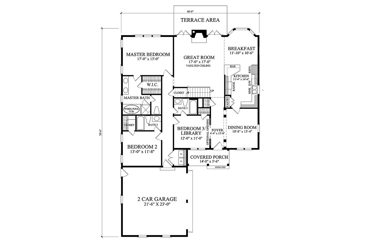 European House Plan - Mayfaire 91882 - 1st Floor Plan
