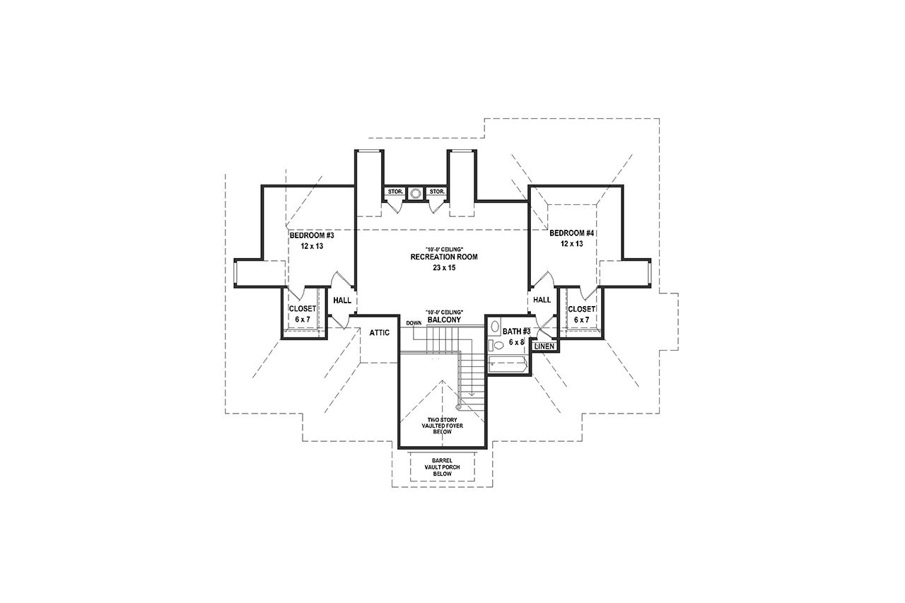 Secondary Image - French Country House Plan - 64796 - 2nd Floor Plan