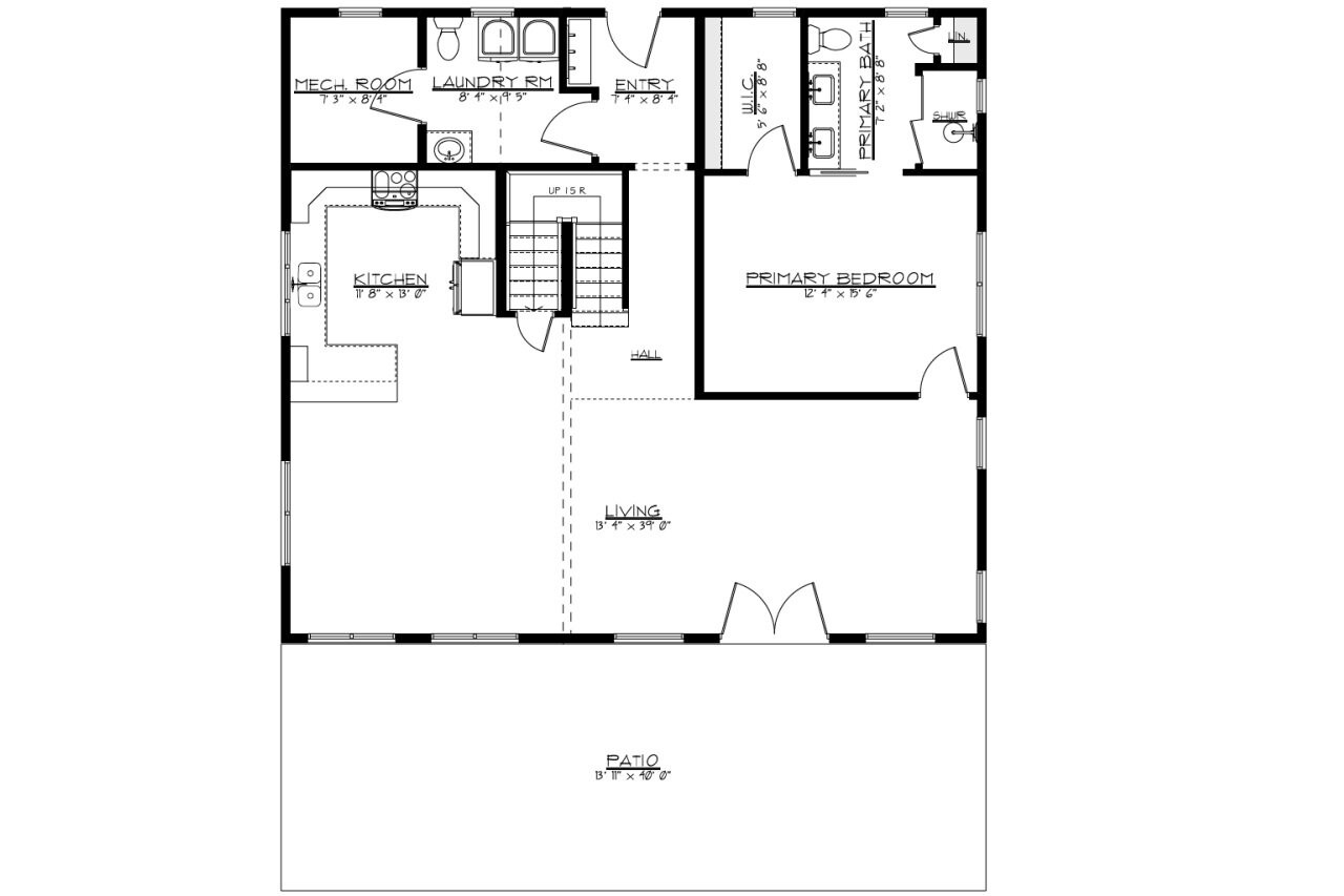 Mountain Rustic House Plan - Lincoln Ridge 91562 - 1st Floor Plan