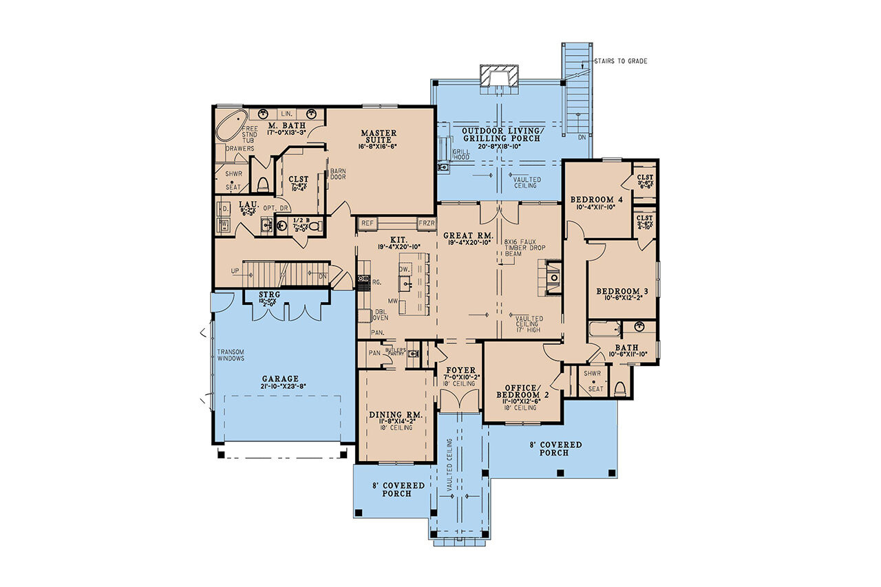 Farmhouse House Plan - Summer Farms  77248 - 1st Floor Plan