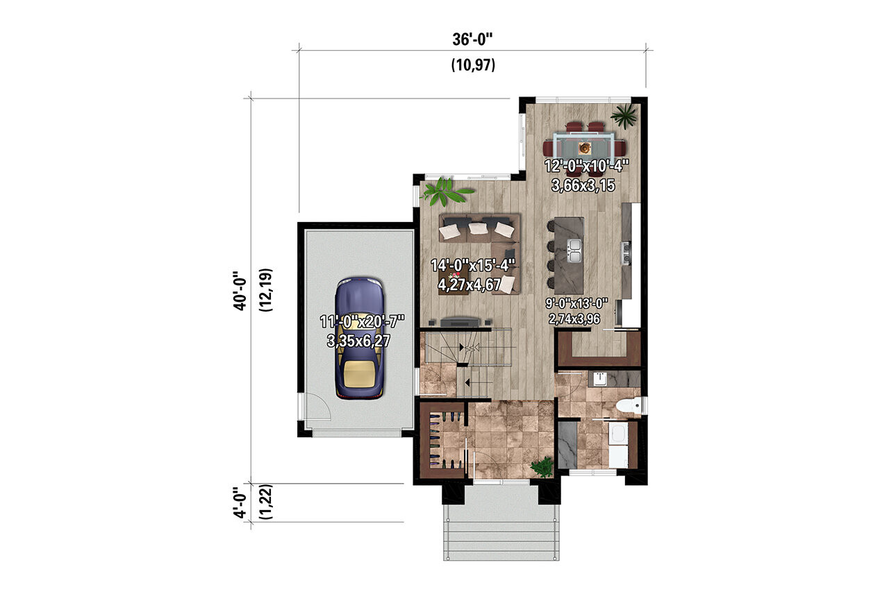 European House Plan - 12307 - 1st Floor Plan