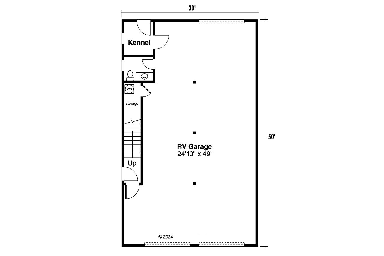 Farmhouse House Plan - RV Garage 93704 - 1st Floor Plan