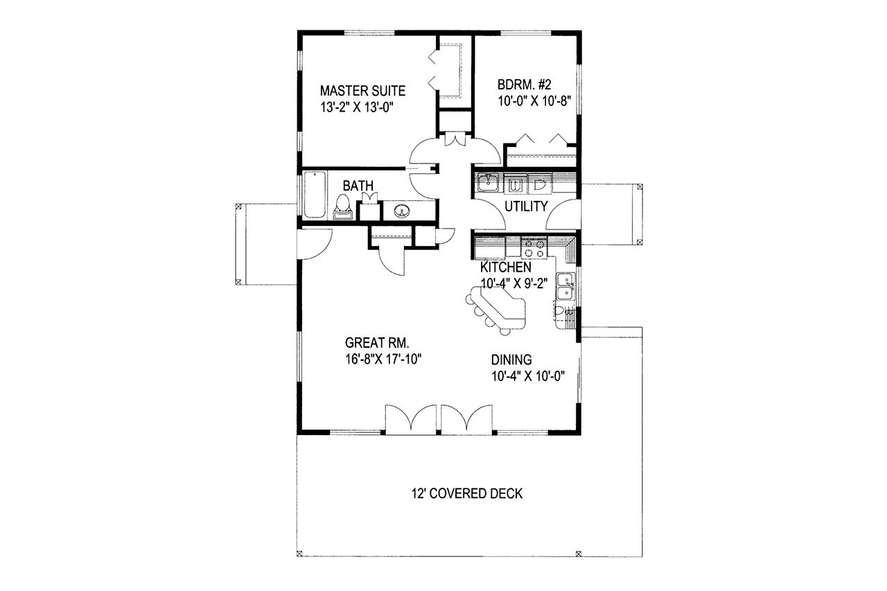 Cottage House Plan - 20166 - 1st Floor Plan