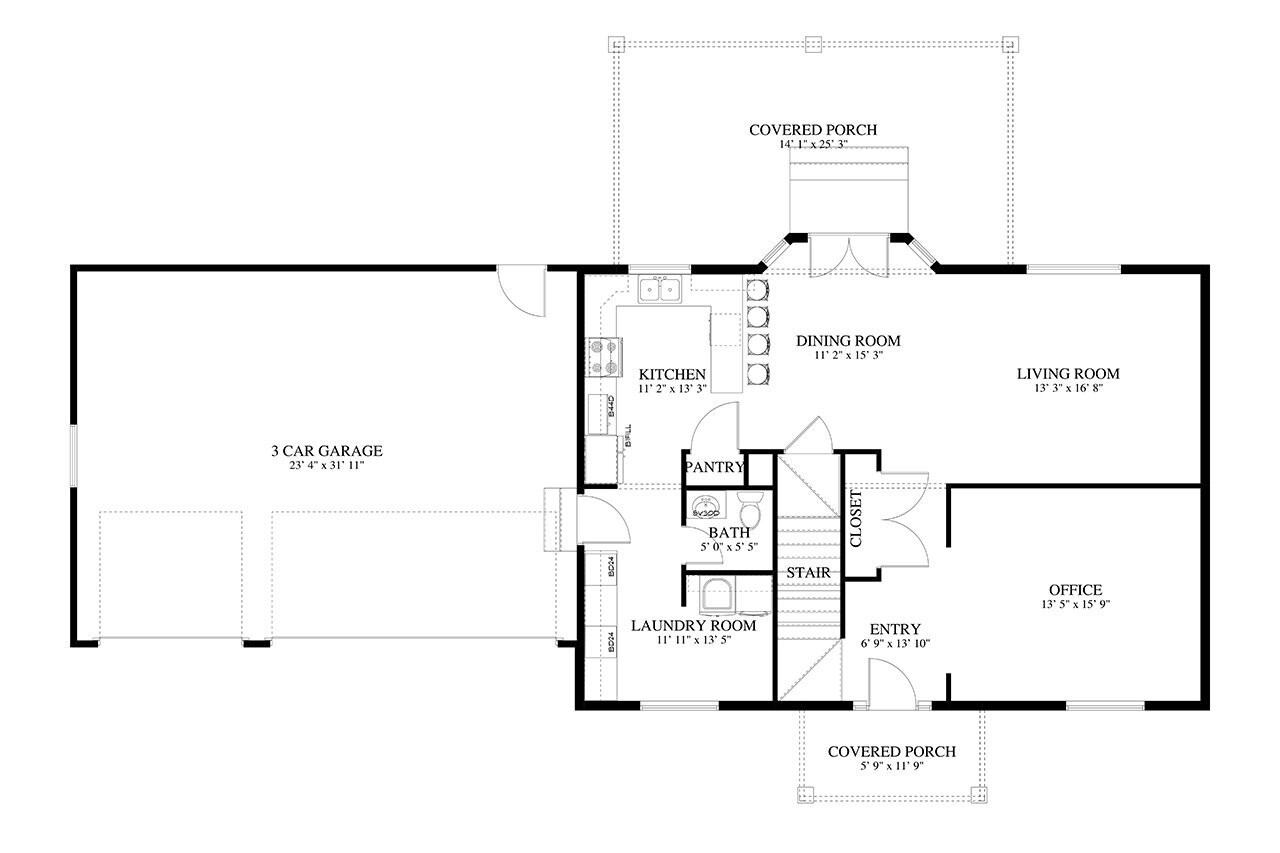 Traditional House Plan - Eden Crest 30706 - 1st Floor Plan