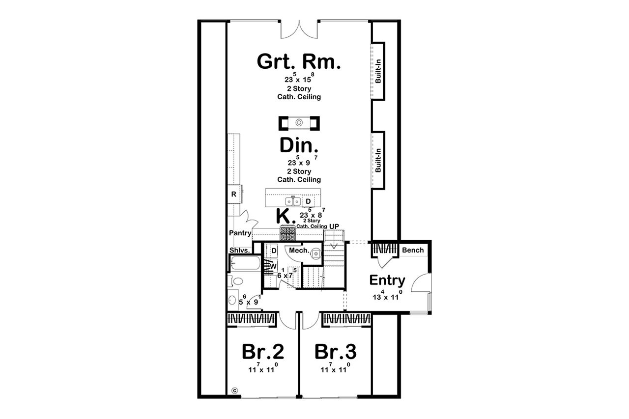 A-Frame House Plan - Deadwood 62131 - 1st Floor Plan