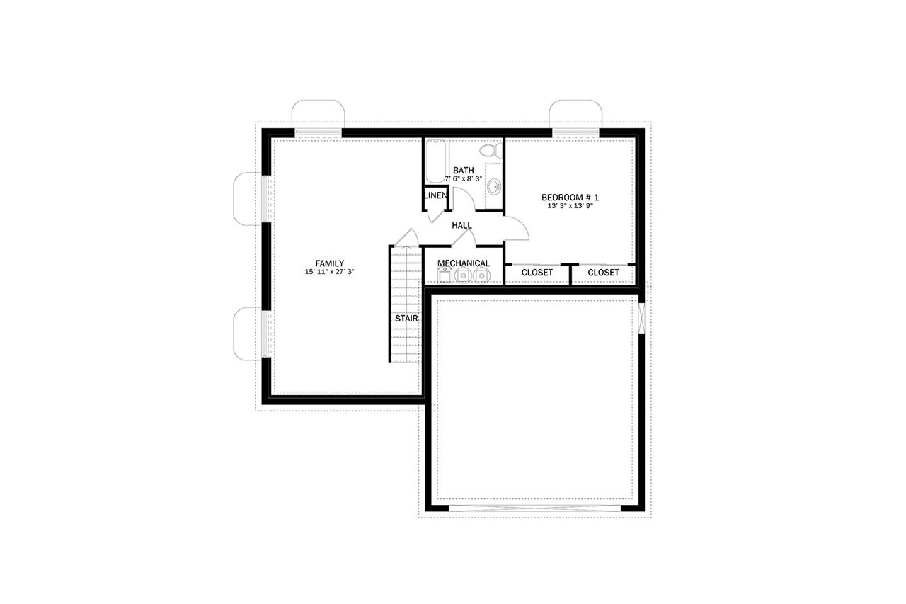 Traditional House Plan - Hamilton 34019 - Basement Floor Plan