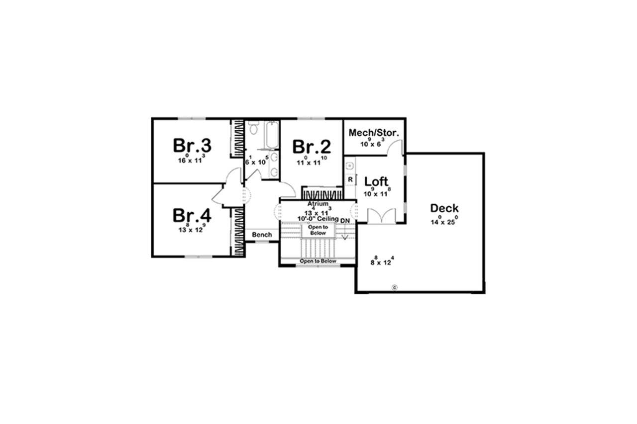 Southwest House Plan - Citrus View 66272 - 2nd Floor Plan