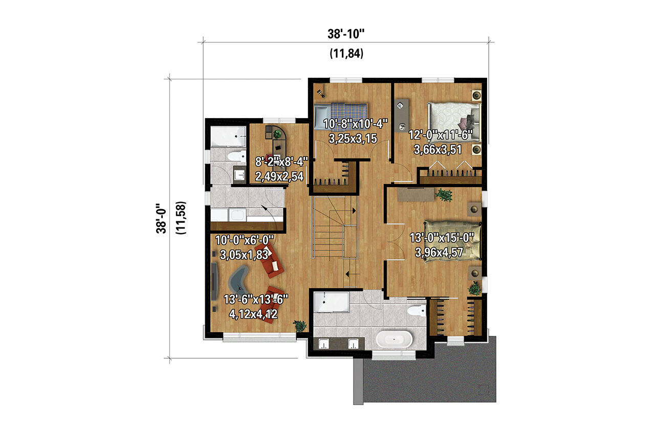 Secondary Image - Modern House Plan - 71088 - 2nd Floor Plan