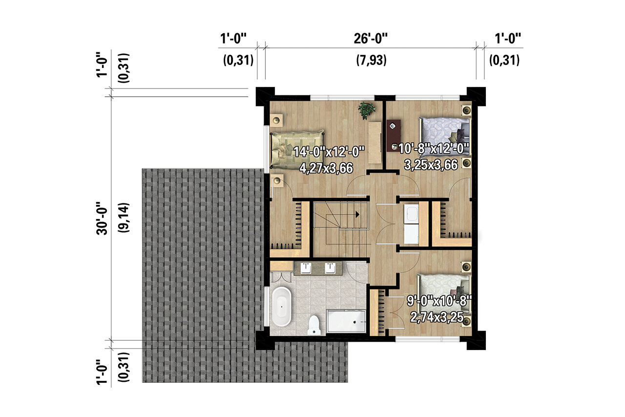 Secondary Image - European House Plan - 46203 - 2nd Floor Plan