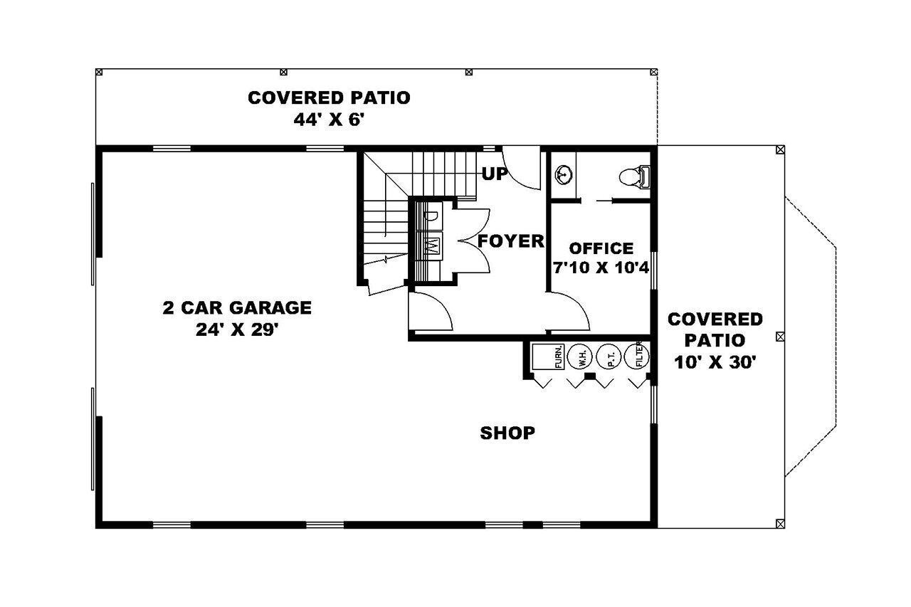 Lodge Style House Plan - 36518 - 1st Floor Plan