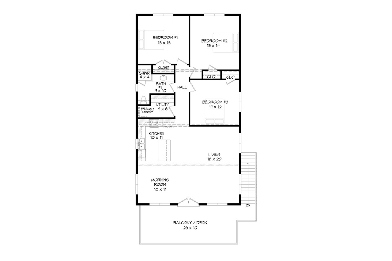 Secondary Image - Modern House Plan - Hollywood Hills 76224 - 2nd Floor Plan