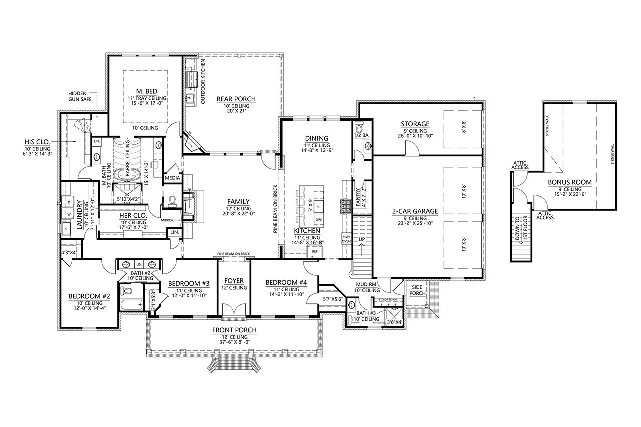 Classic House Plan - Reserve 2 70707 - 1st Floor Plan