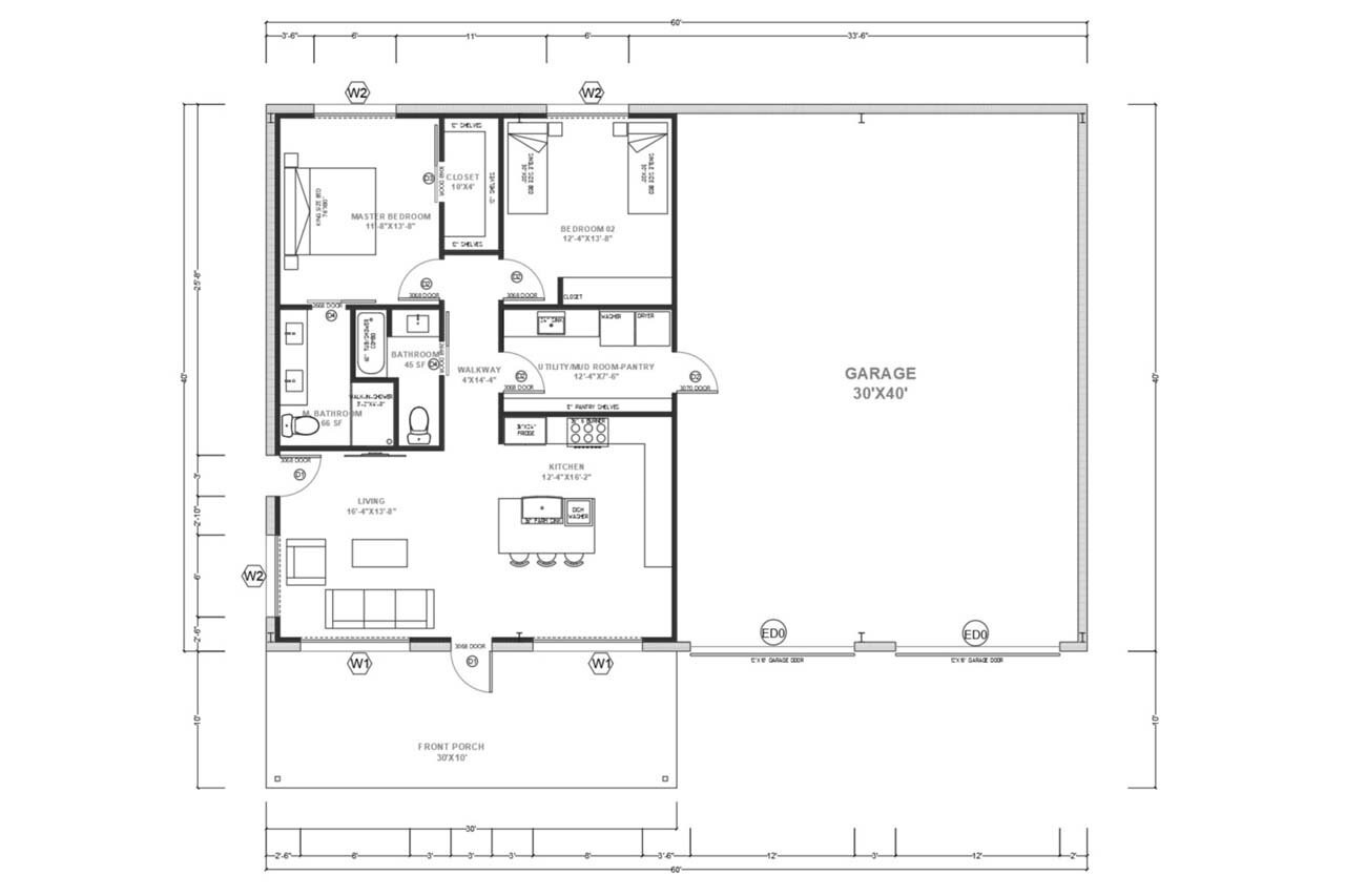 Traditional House Plan - Alex 51181 - 1st Floor Plan