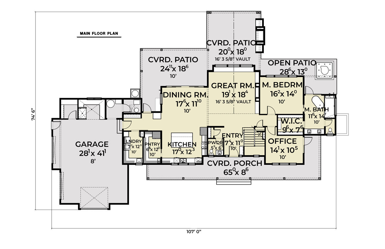 Farmhouse House Plan - 24343 - 1st Floor Plan