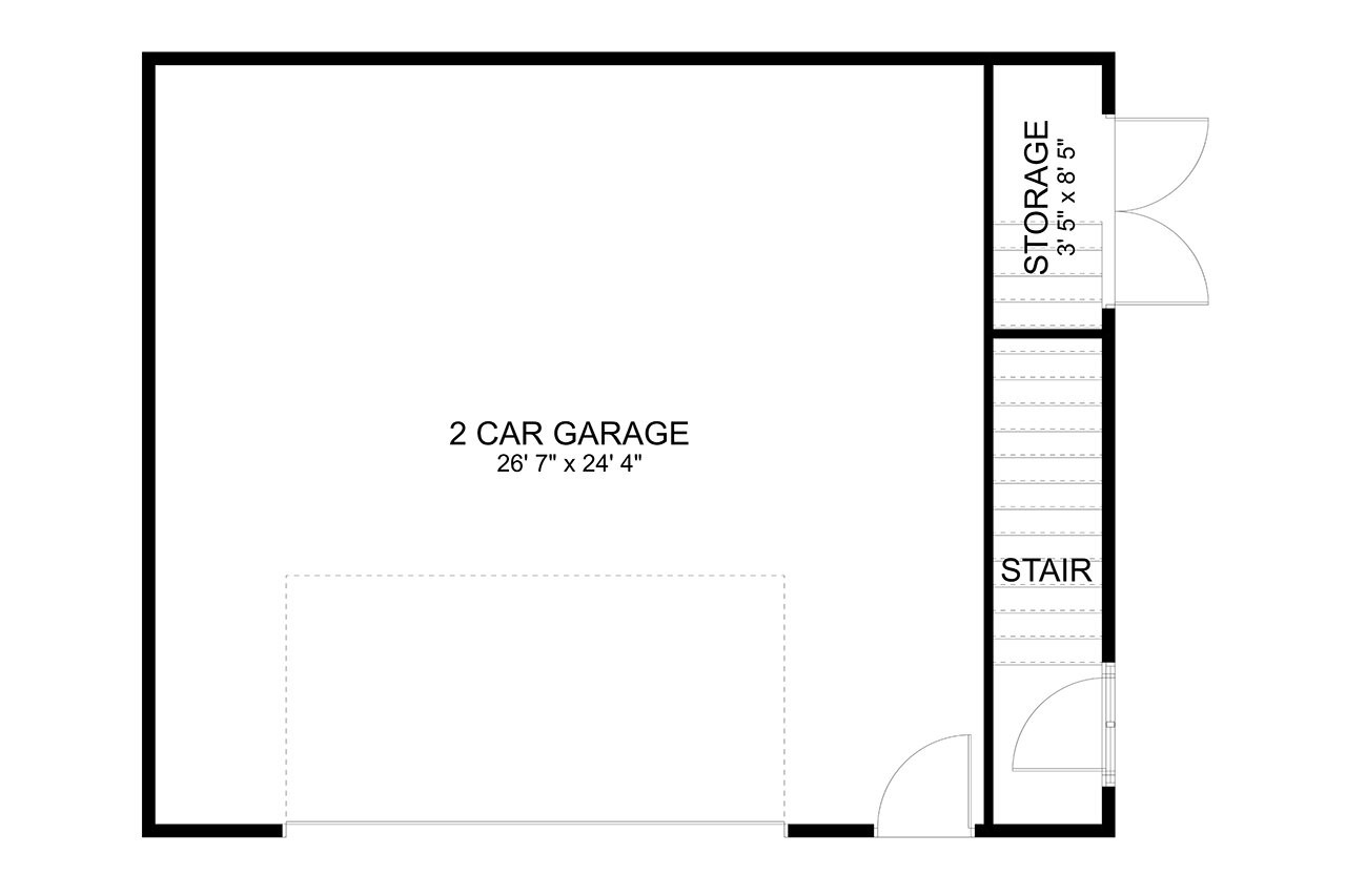 Modern House Plan - Chaponnel Garage 67316 - 1st Floor Plan