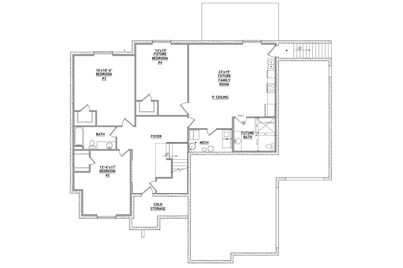 Secondary Image - Craftsman House Plan - Summers 72283 - Basement Floor Plan