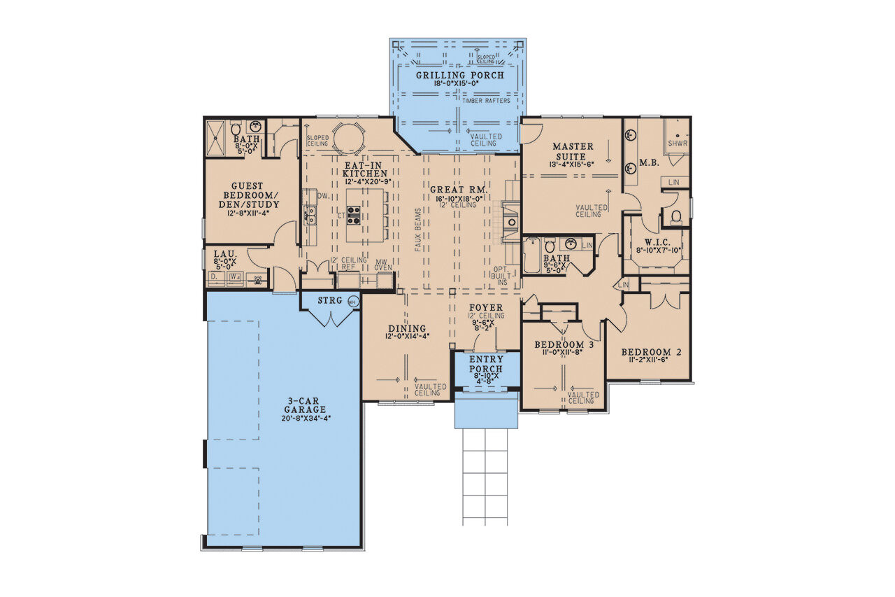 Tuscan House Plan - Papillon Villa 35906 - 1st Floor Plan