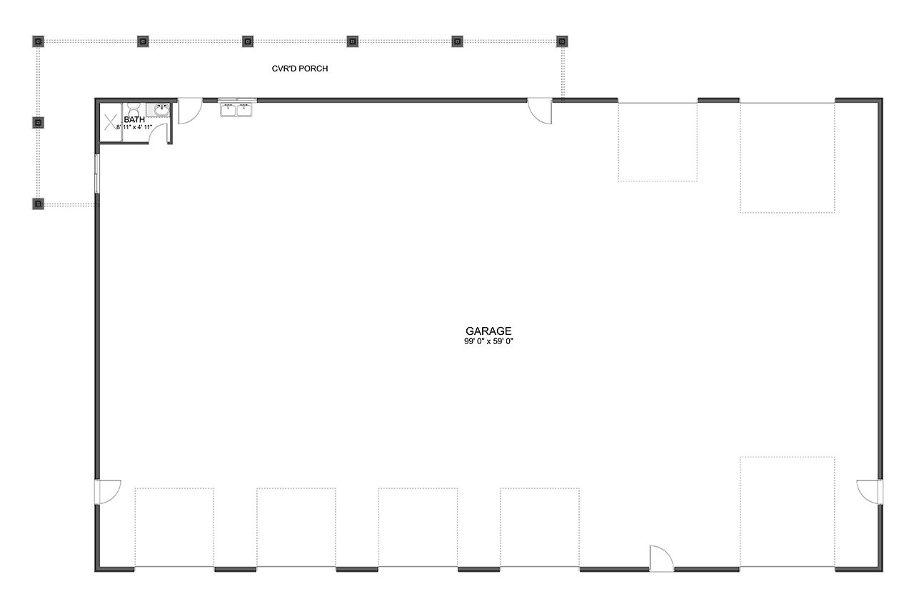 Farmhouse House Plan - Lambert Garage 37073 - 1st Floor Plan