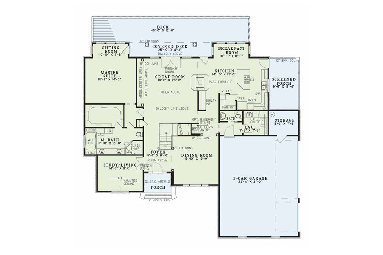 Classic House Plan - Cherry Street 74047 - 1st Floor Plan