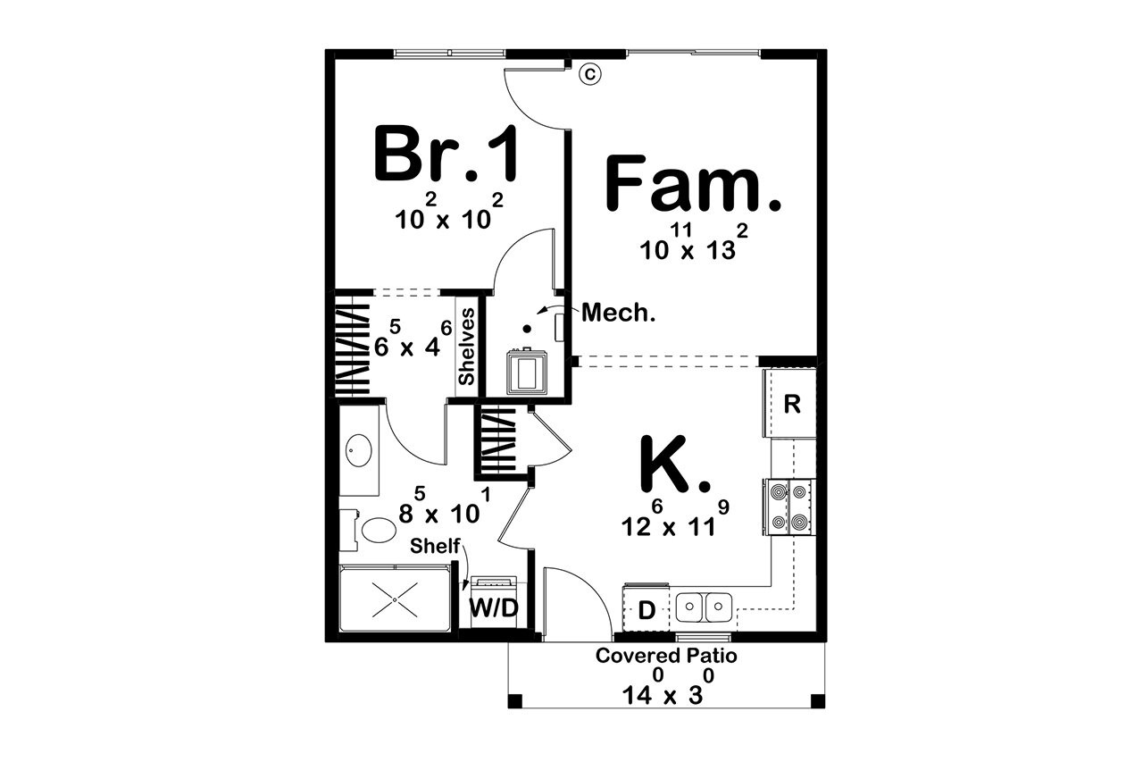 Farmhouse House Plan - Meadowlark 79745 - 1st Floor Plan