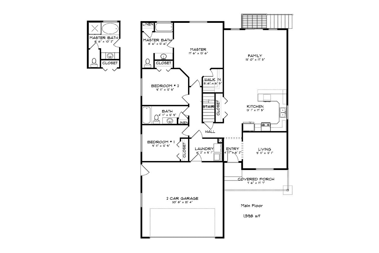 Craftsman House Plan - Sanders 15064 - 1st Floor Plan
