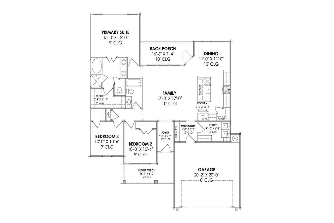 Farmhouse House Plan - 51222 - 1st Floor Plan
