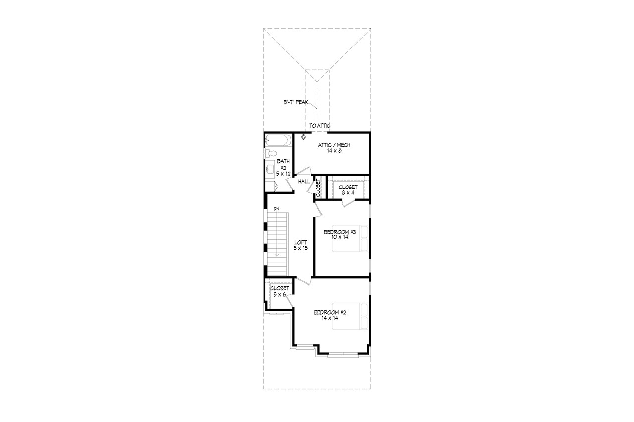 Secondary Image - Traditional House Plan - Jordan's Crossing 3.5 90272 - 2nd Floor Plan