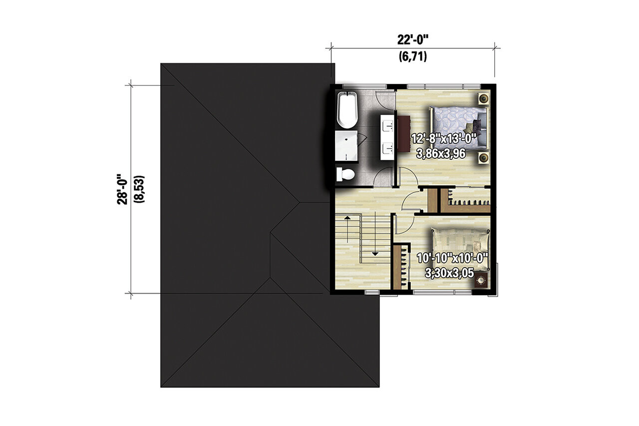 Modern House Plan - 97445 - 2nd Floor Plan