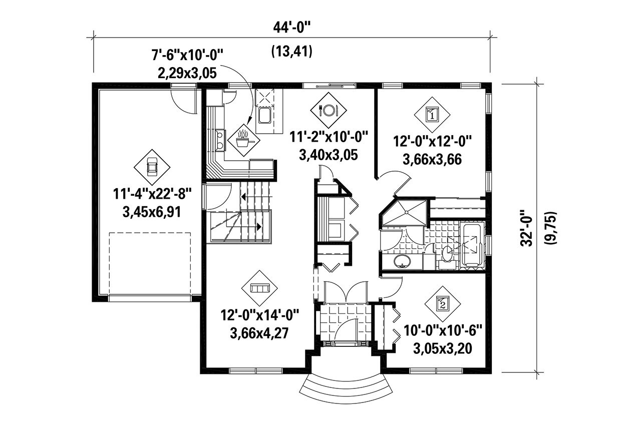 Country House Plan - 10346 - 1st Floor Plan