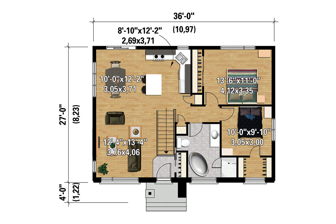 Modern House Plan - 19731 - 1st Floor Plan