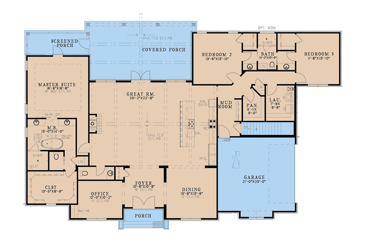 Modern House Plan - Denton Place 84766 - 1st Floor Plan