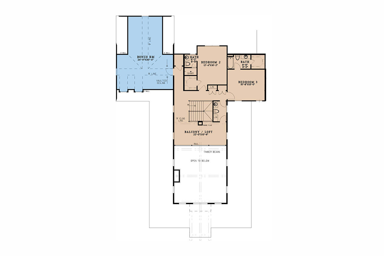 Mountain Rustic House Plan - Timberland Ranch 47769 - 2nd Floor Plan