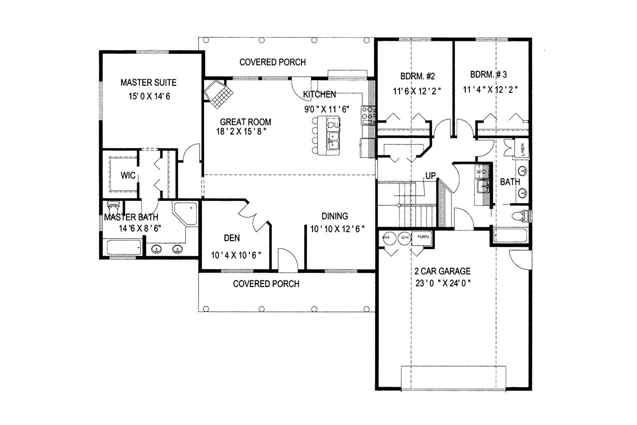 Craftsman House Plan - 39480 - 1st Floor Plan