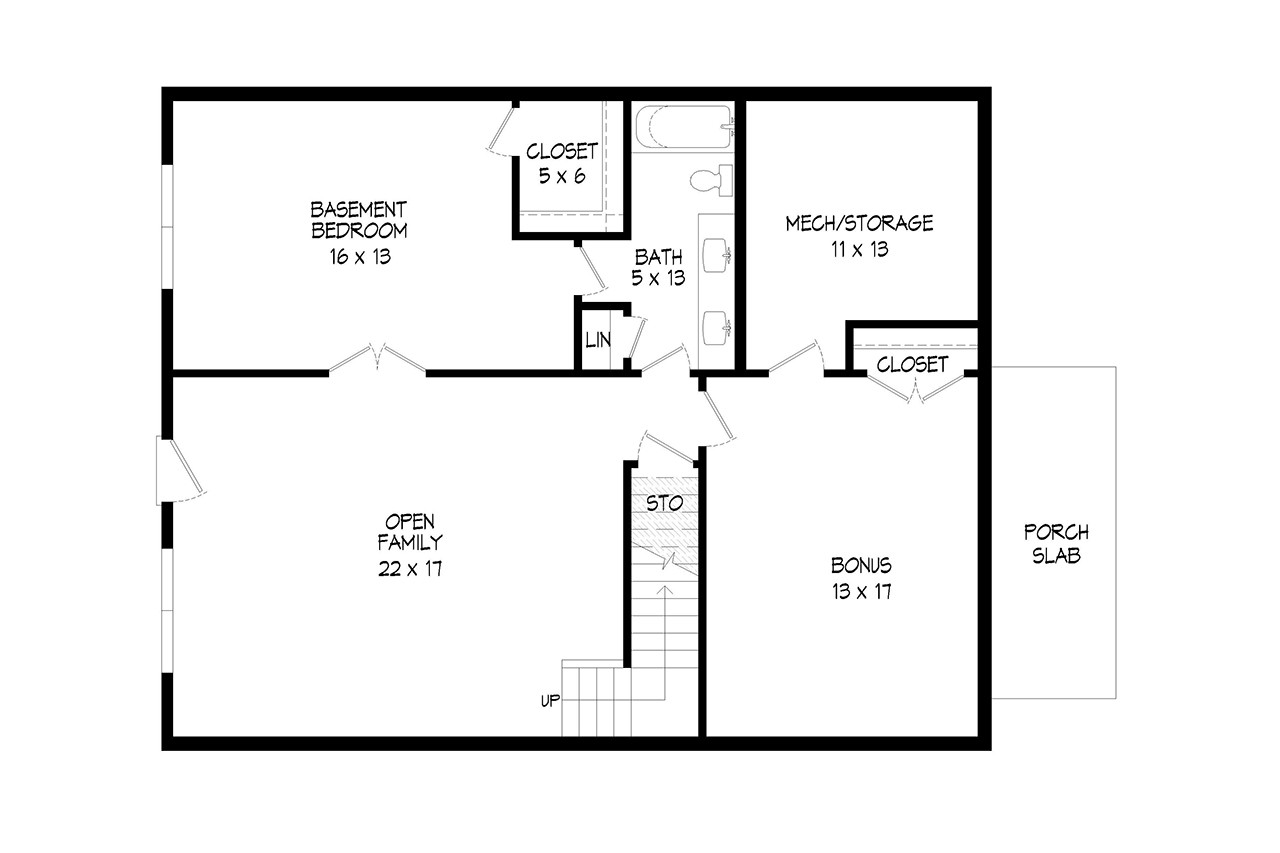 Cottage House Plan - Pine Haven Cliff 76054 - Optional Floor Plan