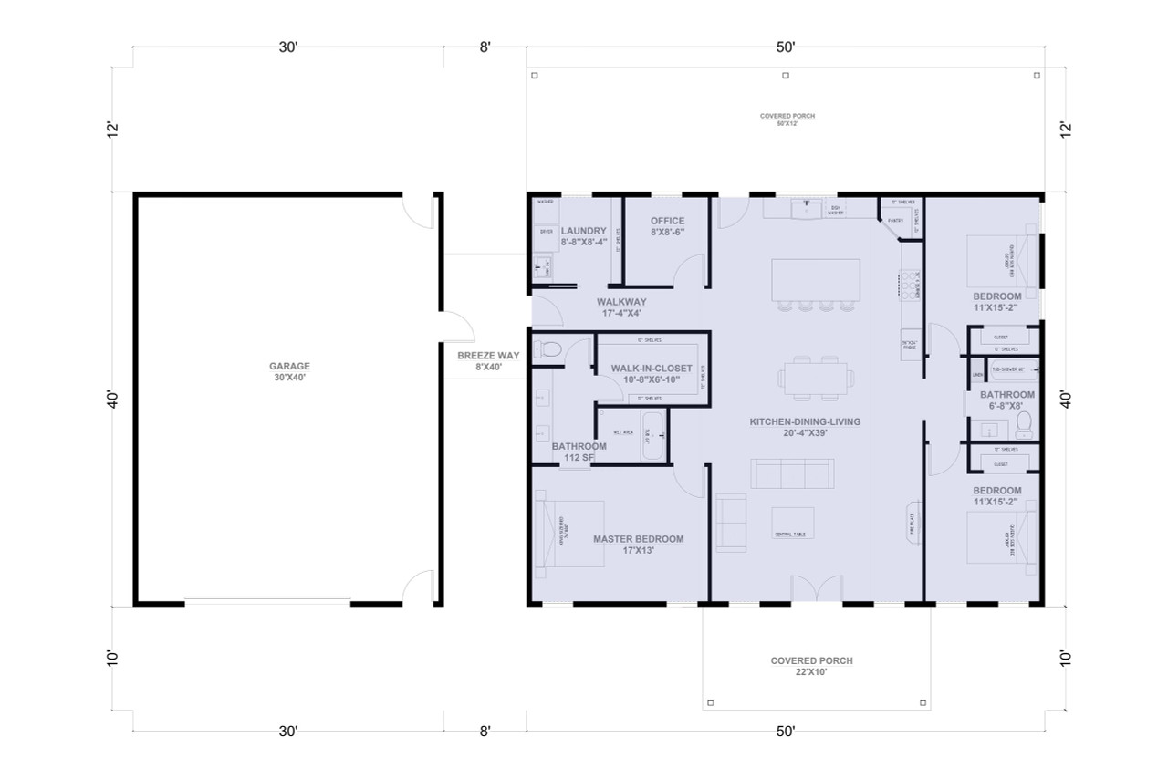 Country House Plan - Brooke 54844 - 1st Floor Plan