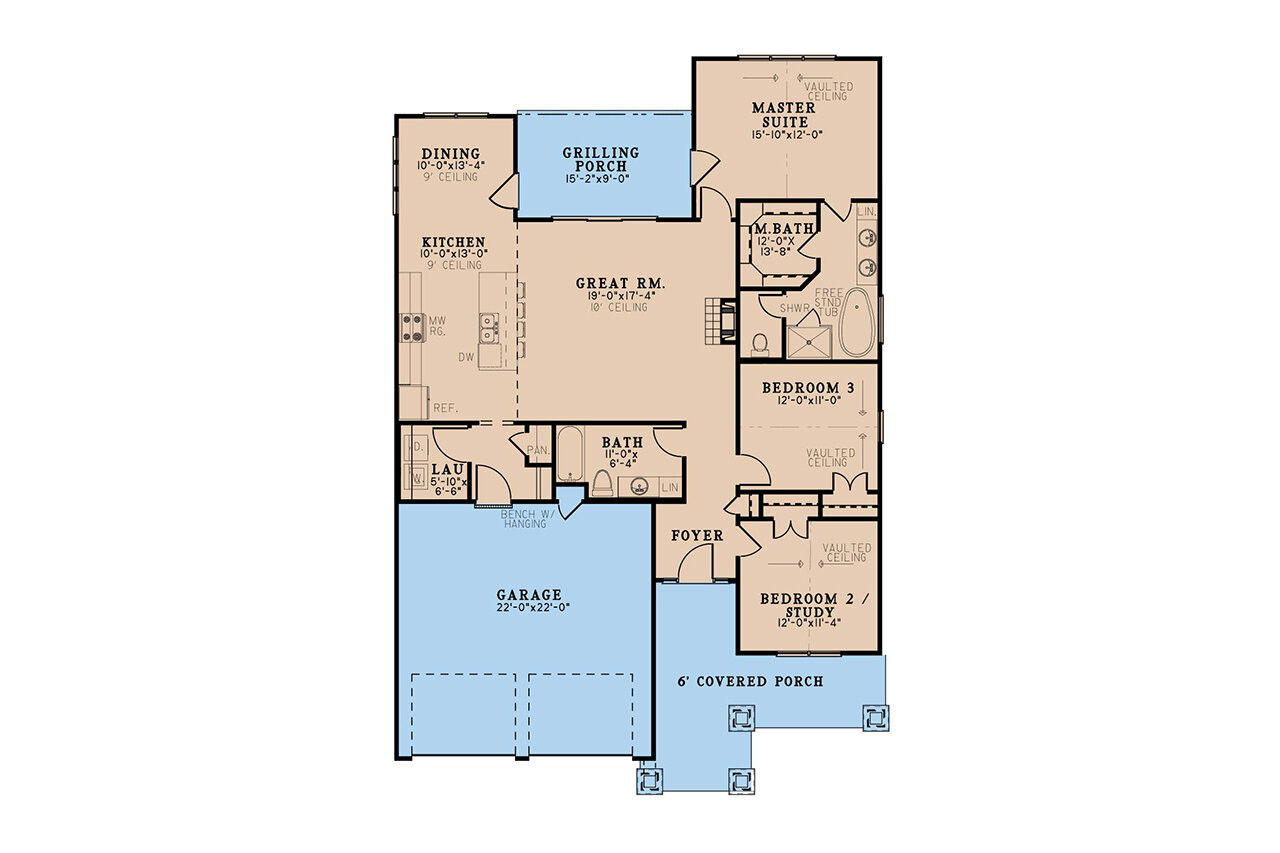 Cottage House Plan - Hunnington Cottage 17294 - 1st Floor Plan