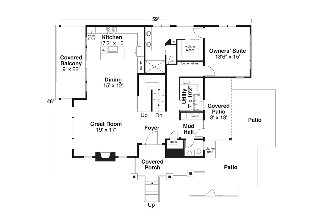 Contemporary House Plan - Susitna 32702 - 1st Floor Plan