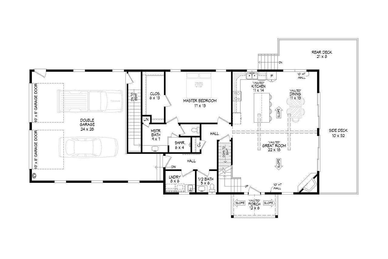 Craftsman House Plan - Hideaway Haven 2 27393 - 1st Floor Plan