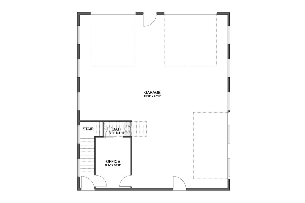 Farmhouse House Plan - Robinson Garage 53947 - 1st Floor Plan