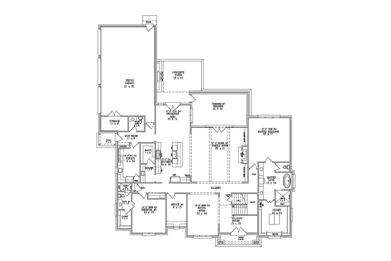 French Country House Plan - 83608 - 1st Floor Plan